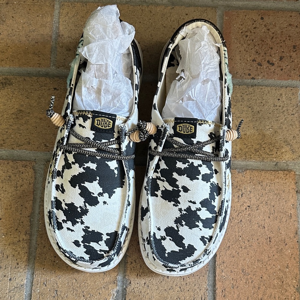 Hey Dude women’s Wendy disco cow print